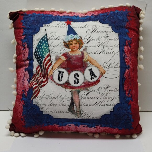 USA Unity Pillow - Vintage Style Pillow - Tina Haller - Picture 1 of 4